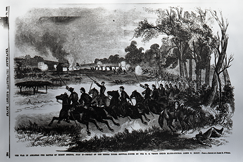 Battle of Honey Springs engraving by James R. O’Neill